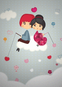 Amour et tendresse au-dessus des nuages